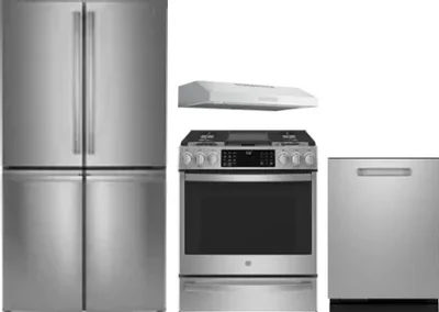 4 Piece Package Includes Refrigerator, Range, Hood And Dishwasher